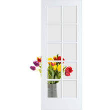 Clear Glass 18 Inch by 80 Inch 10 Lite Interior Slab French Door