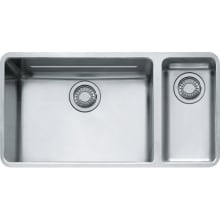 Kubus 33" Double Basin Stainless Steel Kitchen Sink for Undermount Installation