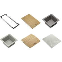 All-In Universal Sink Accessory System - Includes Colander, Cutting Board, Prep Bowl and Foldable Mat