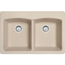 Ellipse 33" Drop In, Undermount Double Basin Granite Kitchen Sink
