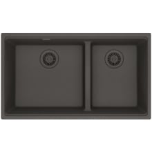 Maris 33" Undermount Low Divide 60/40 Double Basin Granite Kitchen Sink with Sanitized Treatment Technology