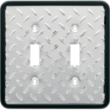 Diamond Plate Double Toggle Switch Wall Plate