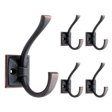 Franklin Brass Ruavista 4-2/5 in. Coat and Hat Wall Hooks (5-Pack)