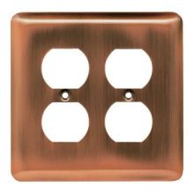 Stamped Round Series Double Duplex Wall Plate