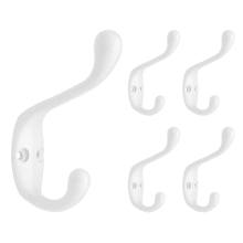 Franklin Brass 3 in. Heavy Duty Coat and Hat Wall Hooks (5-Pack)