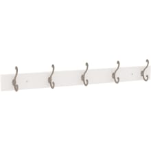 Scroll 26-1/2 Inch Wide Coat and Hat Hook Rack with 5 Double Hooks