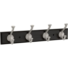 Casual Farmhouse 15-7/8 Inch Wide Coat and Hat Hook Rack with 4 Double Hooks