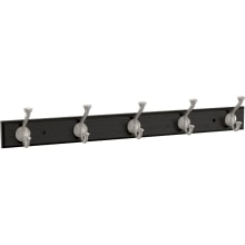 Casual Farmhouse 26-1/2 Inch Wide Coat and Hat Hook Rack with 5 Double Hooks