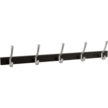 Modern Angled Pilltop 26-1/2 Inch Wide Coat and Hat Hook Rack with 5 Double Hooks