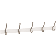 Modern Angled Pilltop 26-1/2 Inch Wide Coat and Hat Hook Rack with 5 Double Hooks