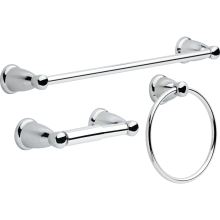 3-Piece Bathroom Accessory Kit Including 24" Towel Bar, Towel Ring and Tissue Holder