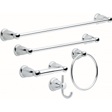 5-Piece Bathroom Accessory Kit Including 24" Towel Bar, 18" Towel Bar, Towel Ring, Tissue Holder and Robe Hook