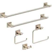 Maxted 5 Piece Bathroom Package with 24" and 18" Towel Bars, Towel Ring, Toilet Paper Holder and Robe Hook