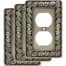 Paisley Single Duplex Outlet Wall Plate - Pack of 3