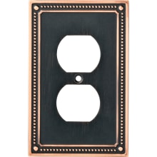 Classic Beaded Single Duplex Outlet Wall Plate - Pack of 3