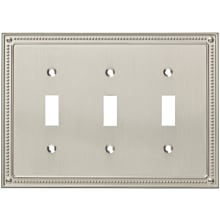 Classic Beaded Triple Toggle Switch Wall Plate