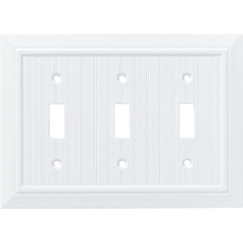 Classic Beadboard Triple Toggle Switch Wall Plate