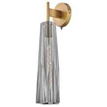 Cosette 1 Light 21" Tall Wall Sconce with a Smoked Crystal Glass Shade