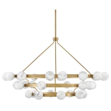 Selene 36 Light 60" Wide Three Tier Chandelier with Swirled Glass Globes