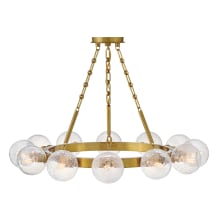 Coco 12 Light 32" Wide Ring Chandelier with Crackle Glass Shades