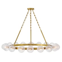 Coco 18 Light 44" Wide Ring Chandelier with Crackle Glass Shades