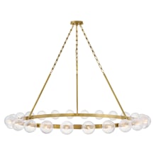 Coco 24 Light 60" Wide Ring Chandelier with Crackle Glass Shades