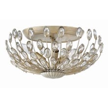 Tulah 3 Light 15" Wide Semi Flush Bowl Ceiling Fixture with Crystal Accents