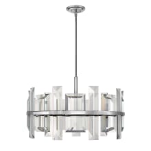 Odette 9 Light 30" Wide Drum Chandelierwith Emerald Cut Crystal Panels