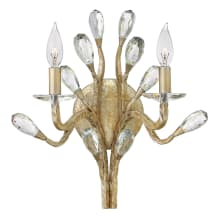 2 Light Candle-Style Wall Sconce from the Eve Collection with Crystal Accents