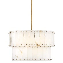 Simone 6 Light 24" Wide Waterfall Chandelier with Alabaster Shades