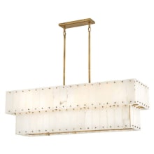 Simone 8 Light 48" Wide Linear Chandelier with Alabaster Shades