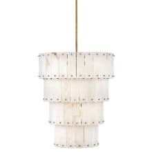 Simone 9 Light 24" Wide Waterfall Chandelier with Alabaster Shades