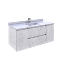 Formosa 48" Wall Mounted Single Basin Vanity Set with Cabinet and Quartz Vanity Top