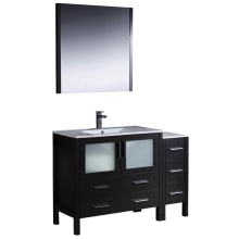 Torino 48" Free Standing Single Vanity Set with Engineered Wood Cabinet, Ceramic Vanity Top, Framed Mirror and Single Hole Faucet
