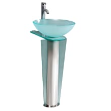 Vitale 16-1/2" Glass Pedestal Bathroom Sink with Single Faucet Hole