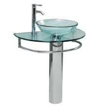Attrazione 29" Glass Pedestal Bathroom Sink with Single Faucet Hole