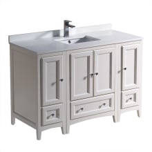 Oxford 48" Free Standing Vanity Set with Wood Cabinet, Quartz Vanity Top, and Single Undermount Sink