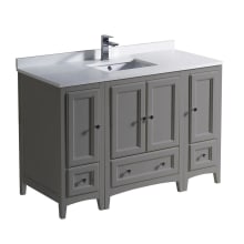 Oxford 48" Free Standing Vanity Set with Wood Cabinet, Quartz Vanity Top, and Single Undermount Sink