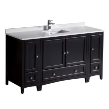 Oxford 60" Free Standing Vanity Set with Wood Cabinet, Quartz Vanity Top, and Single Undermount Sink