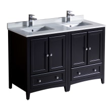 Oxford 48" Free Standing Vanity Set with Wood Cabinet, Quartz Vanity Top, and Dual Undermount Sinks