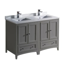 Oxford 48" Free Standing Vanity Set with Wood Cabinet, Quartz Vanity Top, and Dual Undermount Sinks