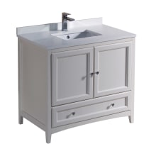 Oxford 36" Free Standing Vanity Set with Wood Cabinet, Quartz Vanity Top, and Single Undermount Sink