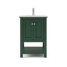 Cambria 24" Free Standing Single Basin Vanity Set with Wood Cabinet and Ceramic Vanity Top