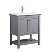 Cambria 30" Free Standing Single Basin Vanity Set with Wood Cabinet and Ceramic Vanity Top
