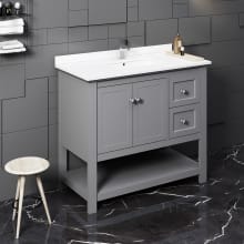 Cambria 40" Free Standing Single Basin Vanity Set with Wood Cabinet and Quartz Vanity Top