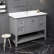 Cambria 48" Free Standing Single Basin Vanity Set with Wood Cabinet and Quartz Vanity Top