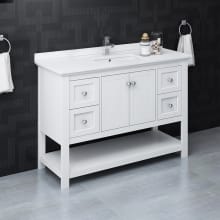 Cambria 48" Free Standing Single Basin Vanity Set with Wood Cabinet and Quartz Vanity Top