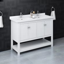 Cambria 48" Free Standing Double Basin Vanity Set with Wood Cabinet and Quartz Vanity Top