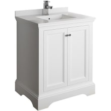 Windsor 30" Free Standing Single Basin Vanity Set with Wood Cabinet and Quartz Vanity Top - Less Faucet and Drain Assembly