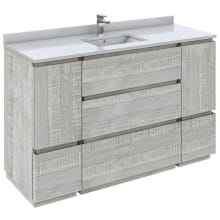 Formosa 54" Free Standing Single Basin Vanity Set with Cabinet and Quartz Vanity Top